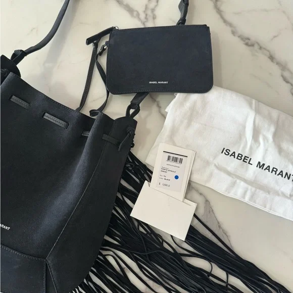 Isabel Marant Oskaf Fringe Purse - Black - Picture 4 of 12